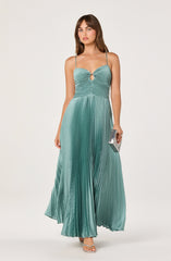 Alaia Satin Pliss茅 Maxi Dress