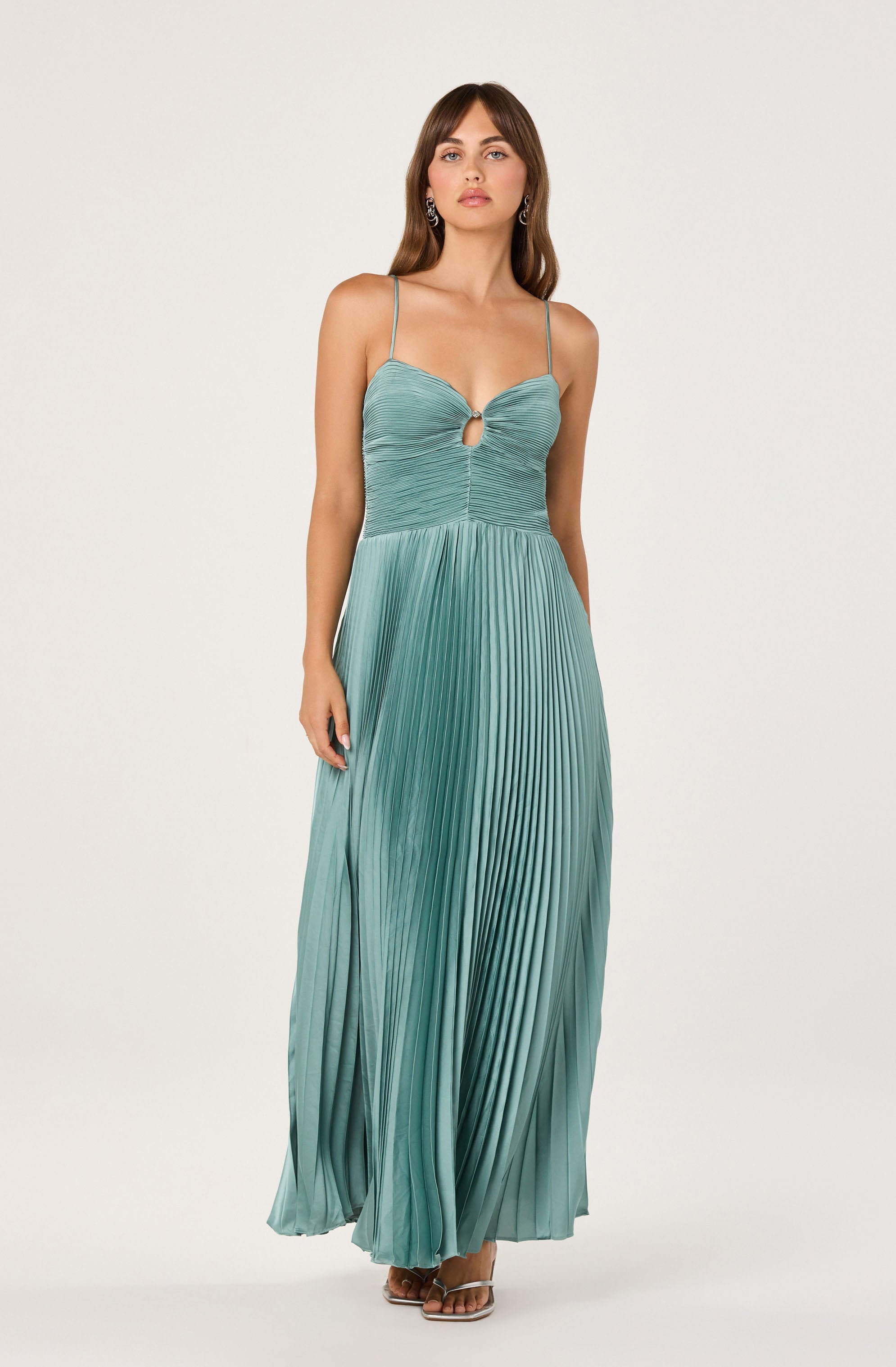 Alaia Satin Pliss茅 Maxi Dress