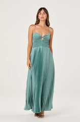 Alaia Satin Pliss茅 Maxi Dress