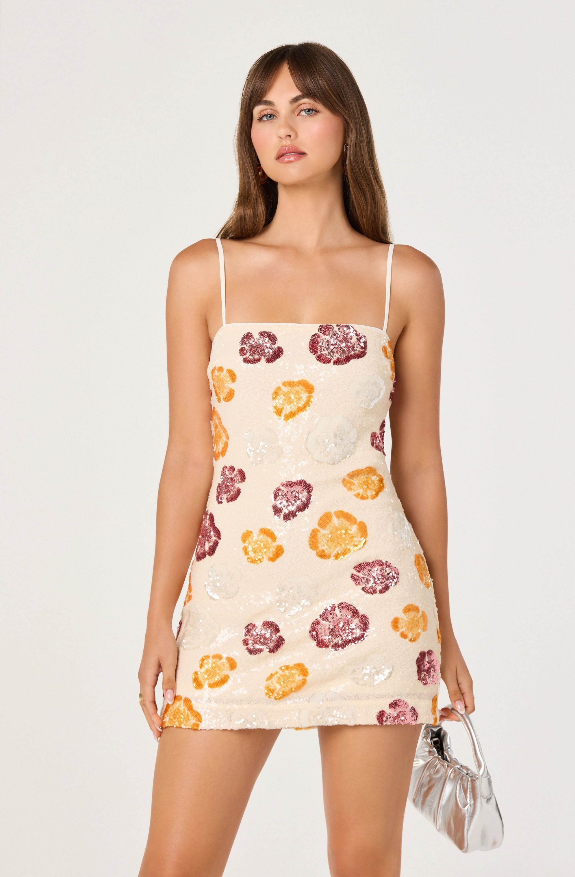 Abelia Sequined Floral Mini Dress