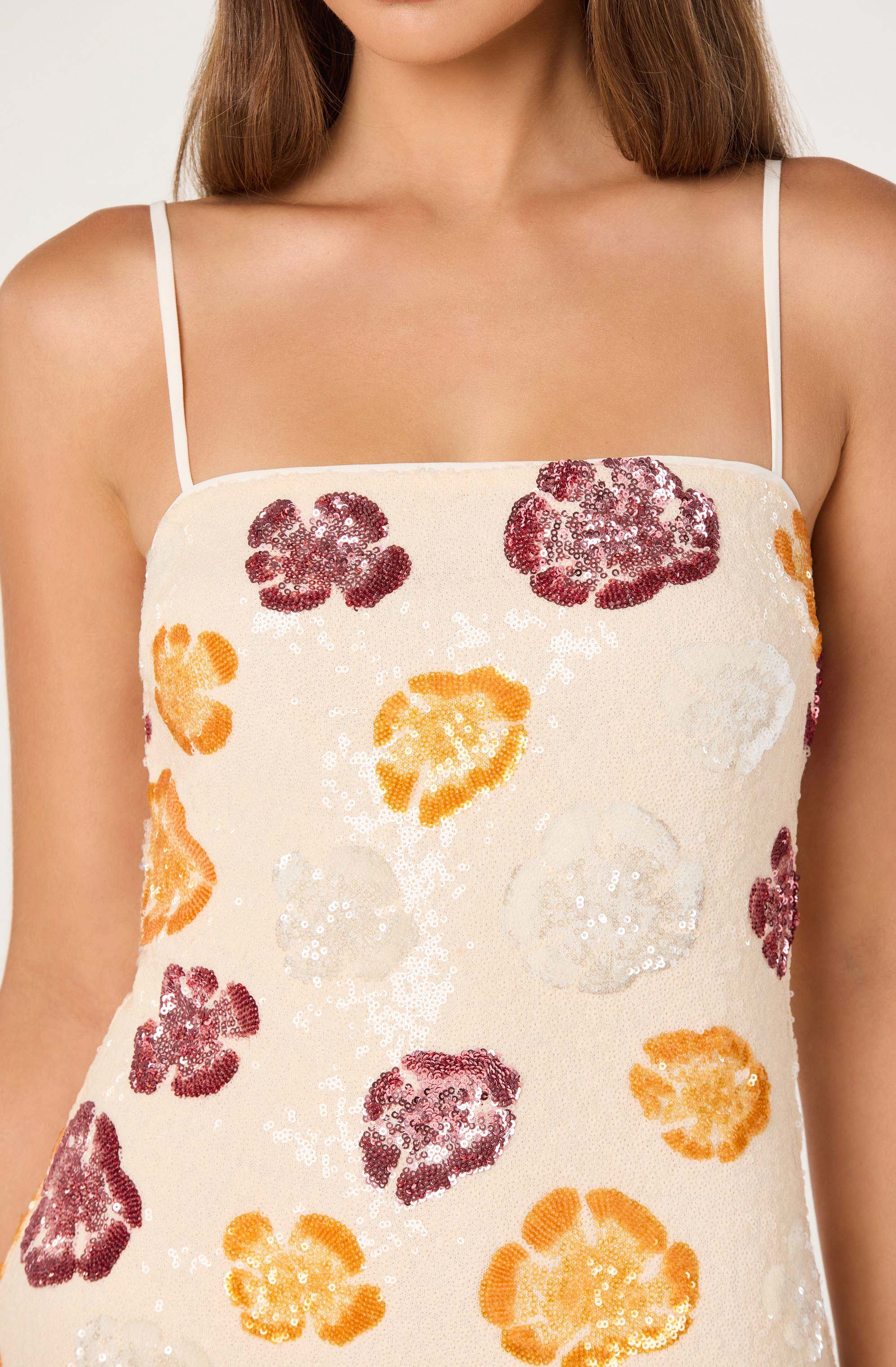 Abelia Sequined Floral Mini Dress