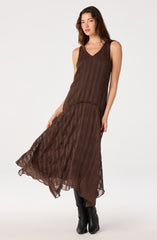 Halo Plaid Crinkle Maxi Dress