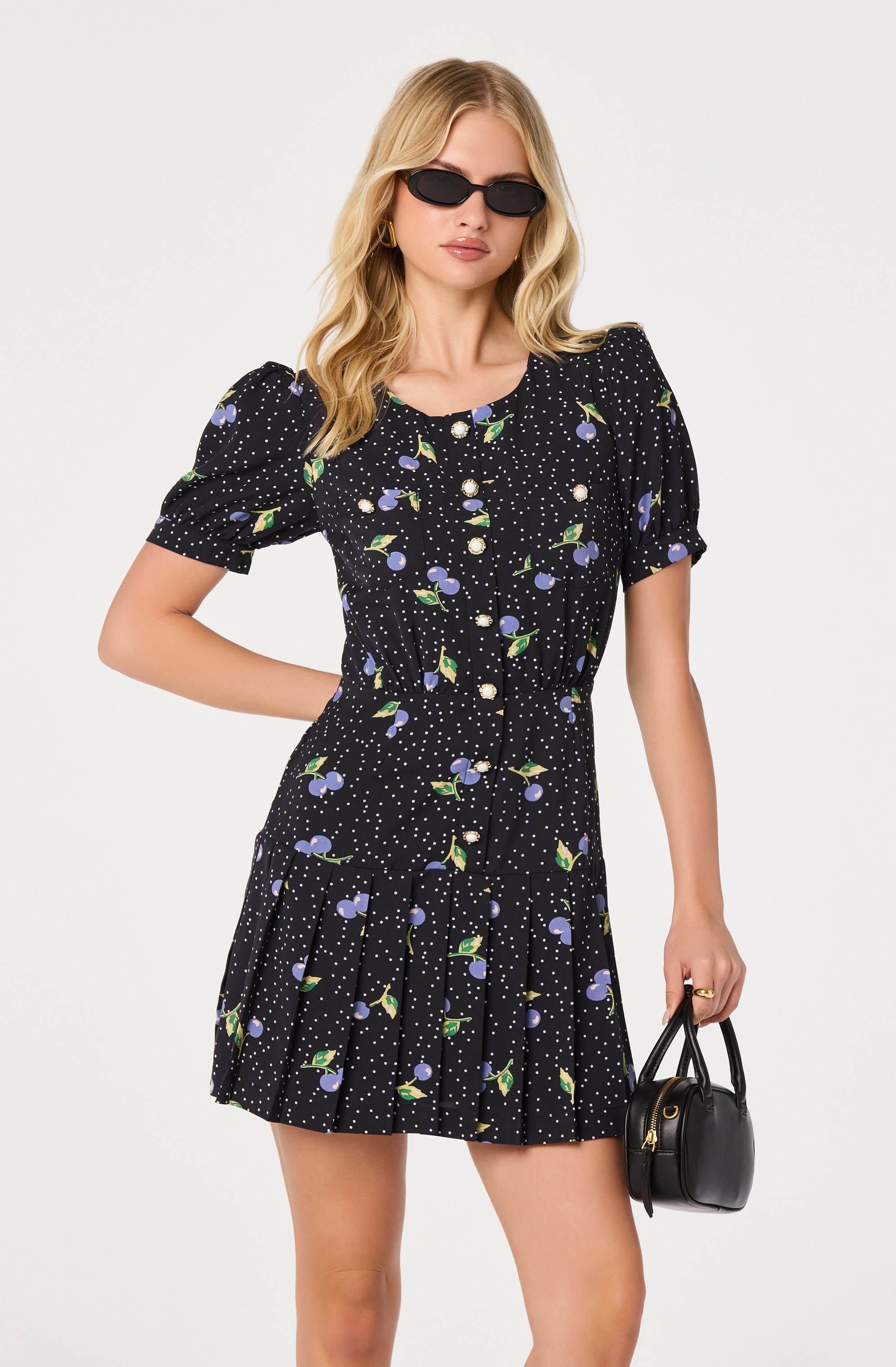 Brenlee Puff-Sleeve Mini Dress