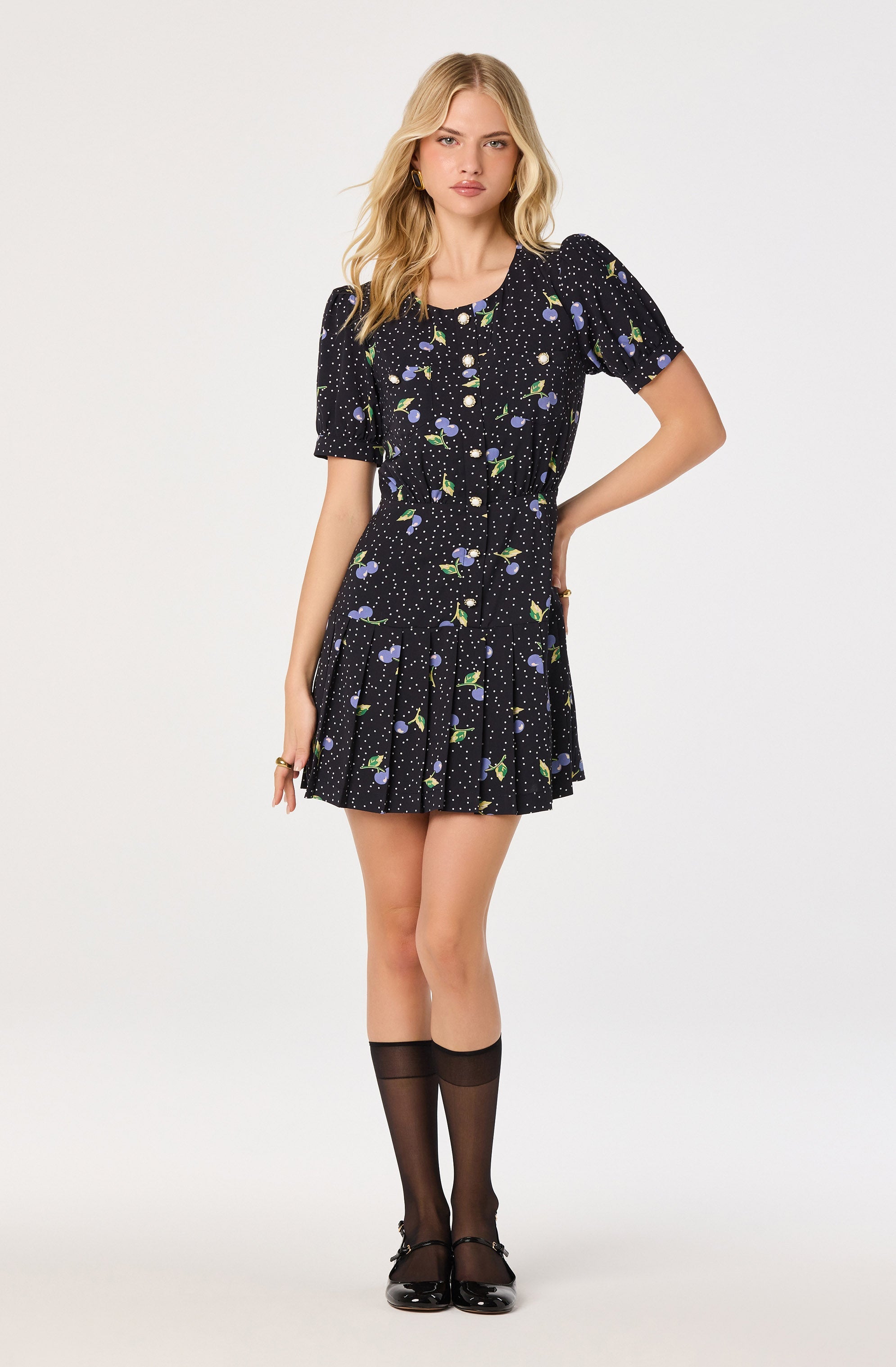 Brenlee Puff-Sleeve Mini Dress