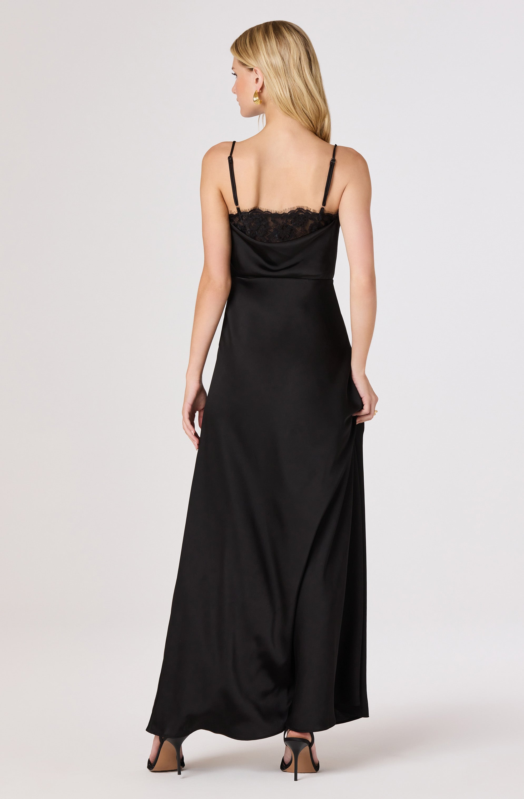 Annette Cowl Neck Satin Maxi Dress