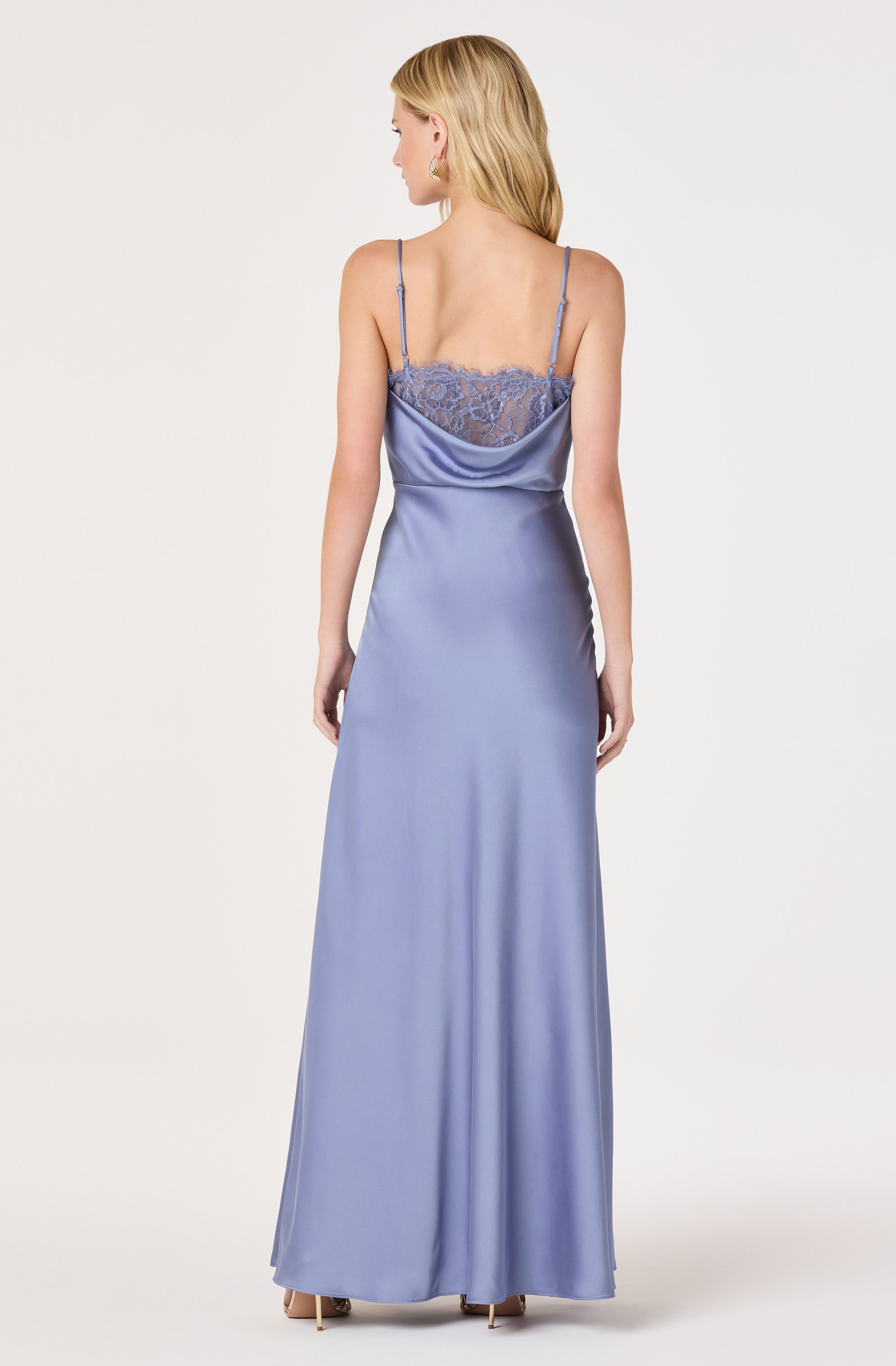 Annette Cowl Neck Satin Maxi Dress
