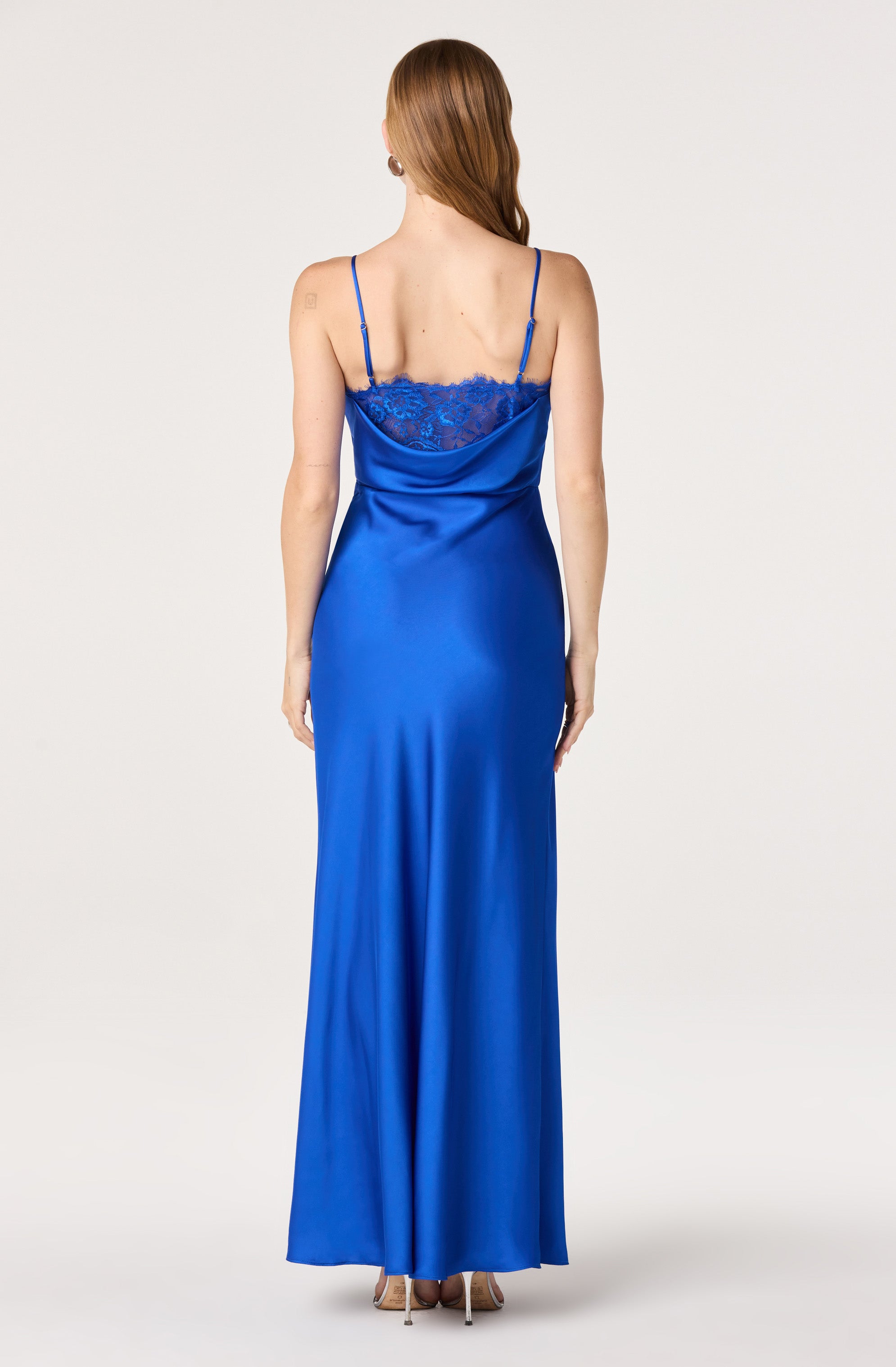 Annette Cowl Neck Satin Maxi Dress