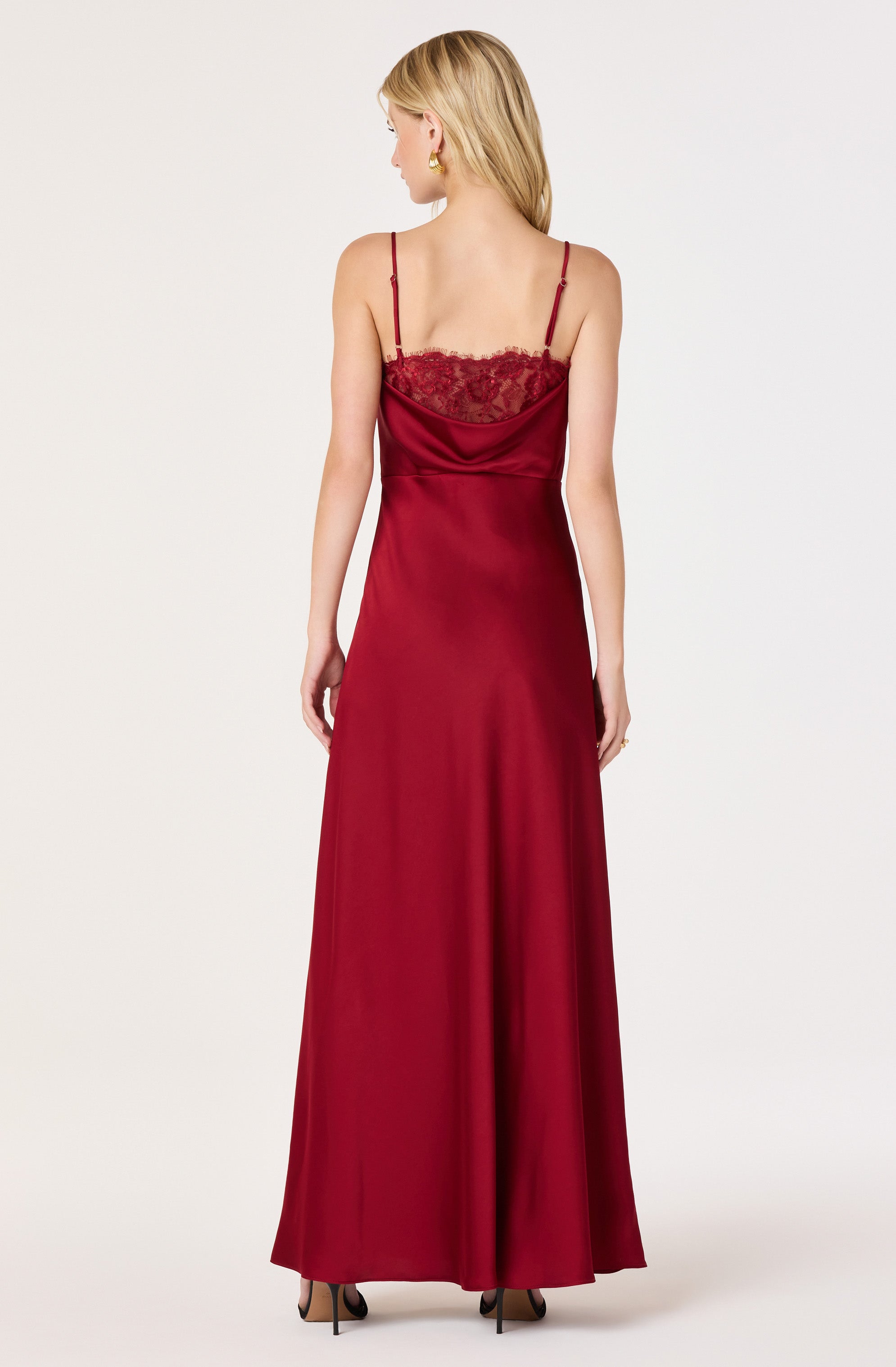 Annette Cowl Neck Satin Maxi Dress