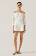 Brissa Eyelet Flared Shorts