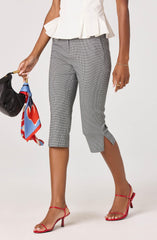 Cardin Houndstooth High-Rise Capri Pants