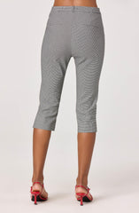 Cardin Houndstooth High-Rise Capri Pants