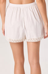 Abrielle Lace Trim High-Rise Shorts