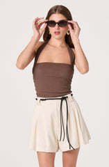 Atherton Pleated High-Rise Shorts