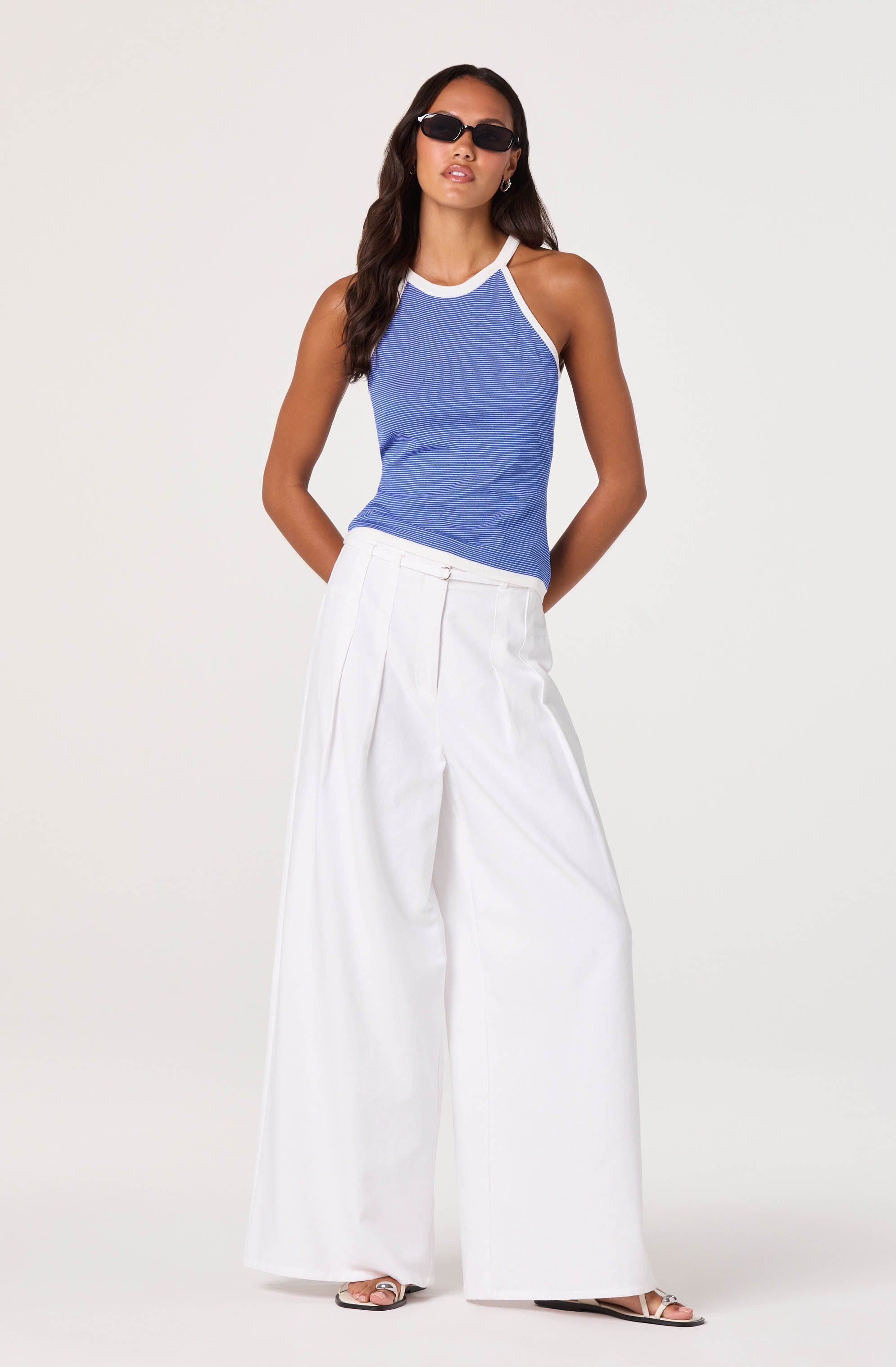 Aiden Pleated Wide-Leg Pants