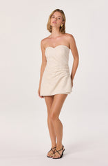 Haralda Linen Strapless Mini Romper