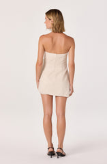 Haralda Linen Strapless Mini Romper