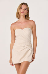 Haralda Linen Strapless Mini Romper