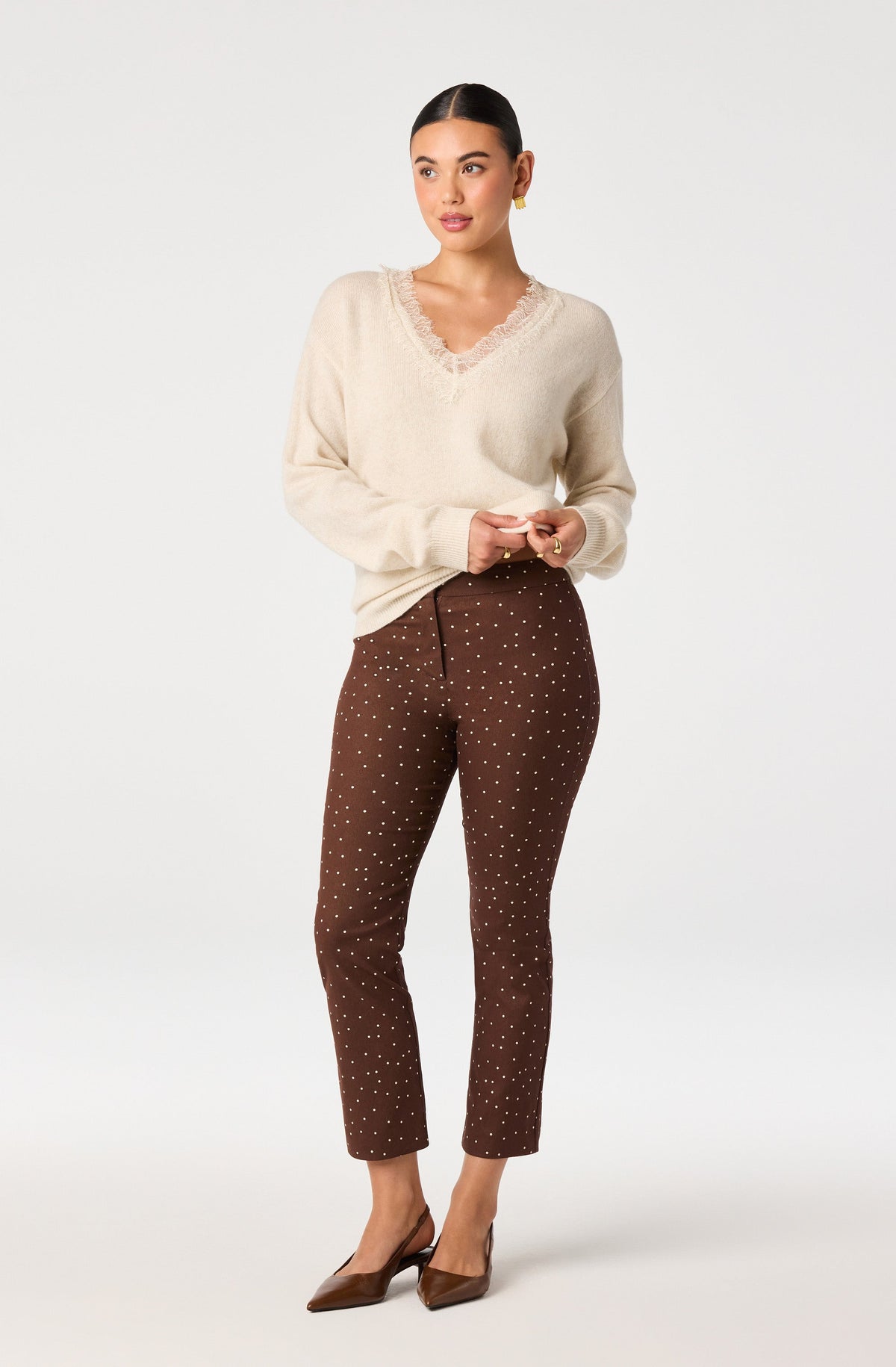 Alma Polka Dot Cropped Pants