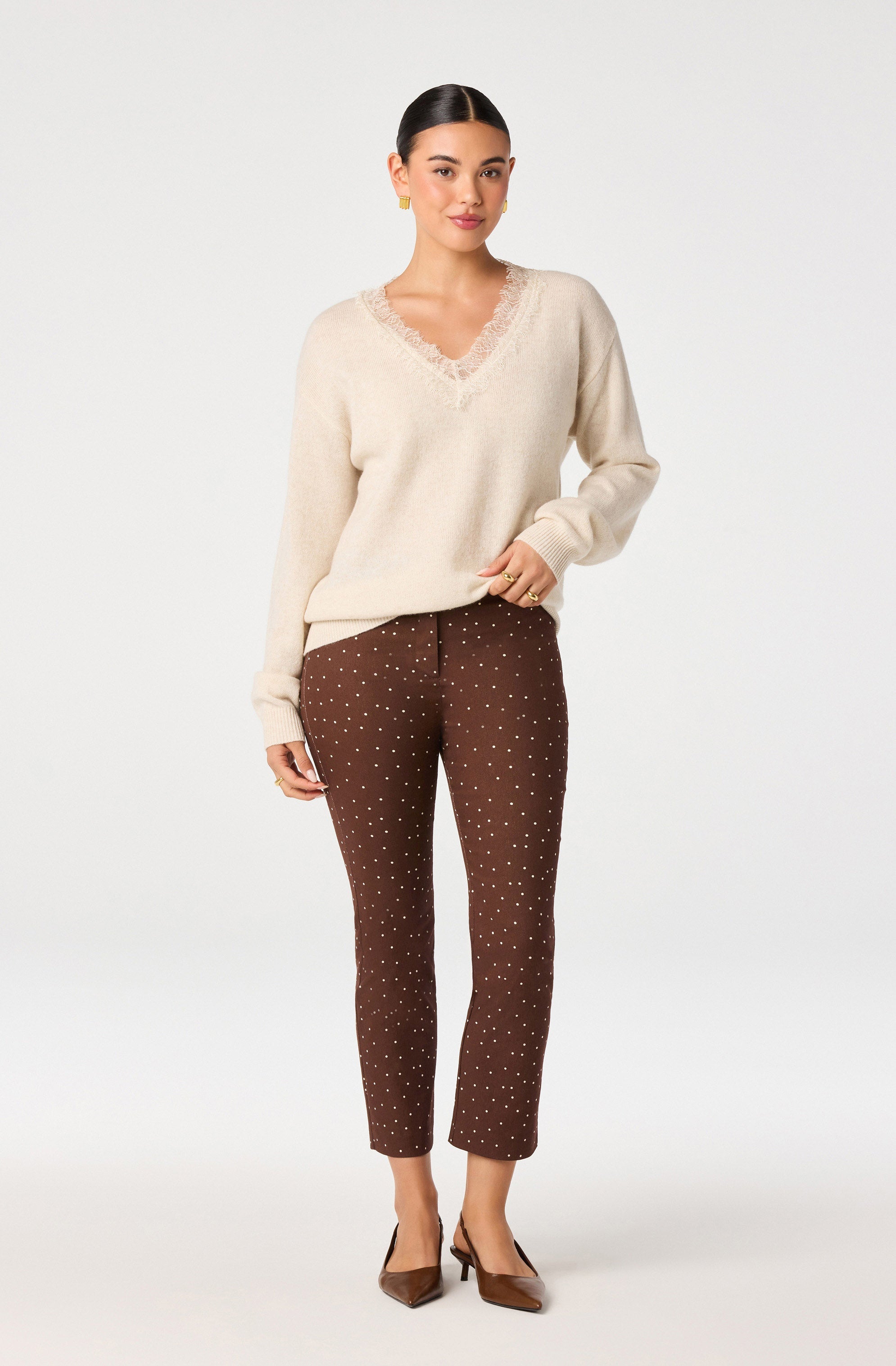 Alma Polka Dot Cropped Pants