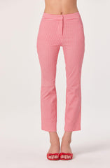Alma Gingham Kick-Flare Cropped Pants
