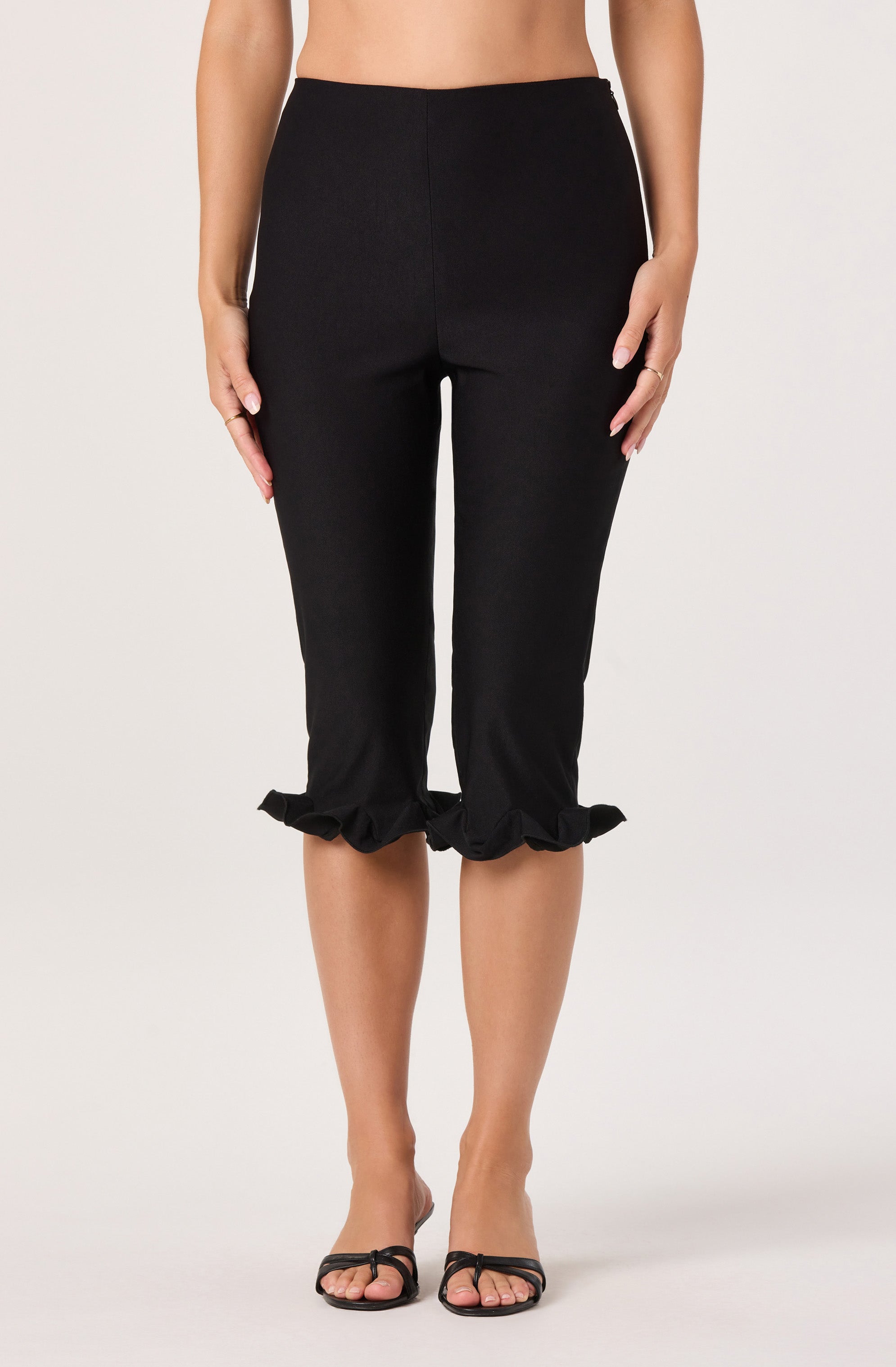 Amalie Ruffle Hem Capri Pants