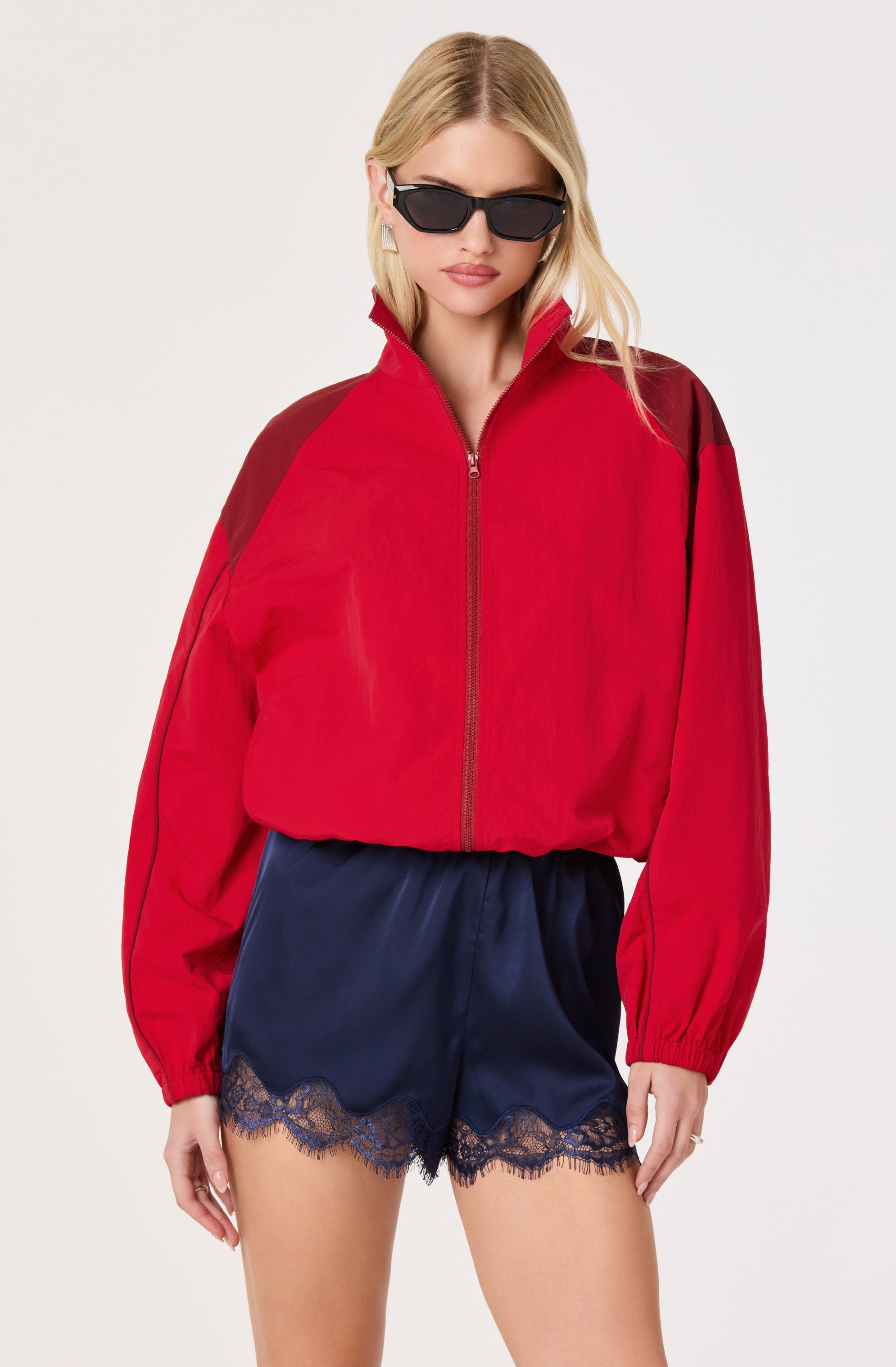 Amadea Lace Hem Pull-On Satin Shorts