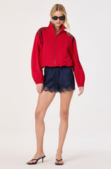 Amadea Lace Hem Pull-On Satin Shorts
