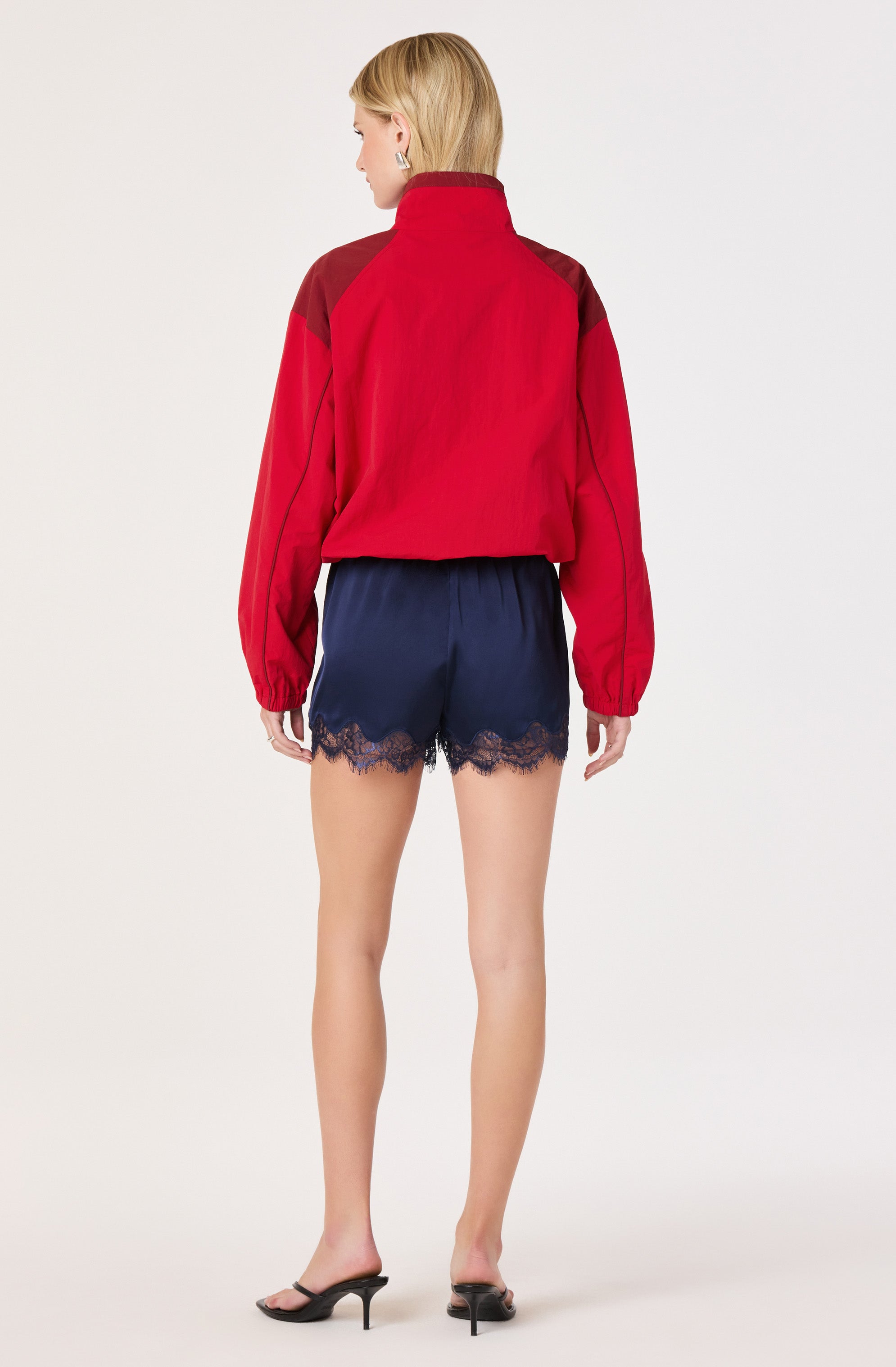 Amadea Lace Hem Pull-On Satin Shorts