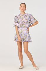 Alea Floral Drop-Waist Bubble Mini Skirt