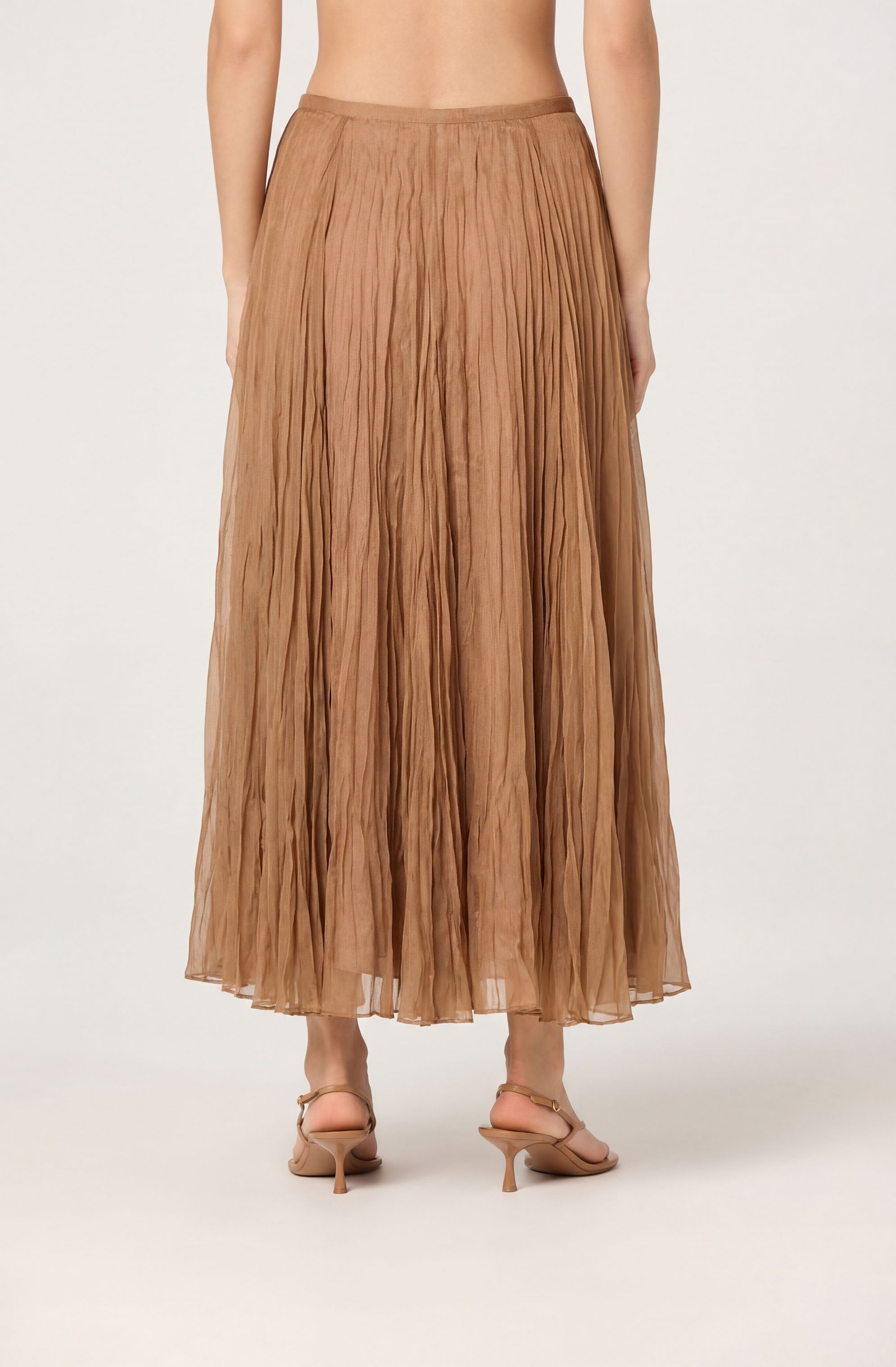 Fiori Flared Pleated Maxi Skirt