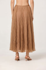 Fiori Flared Pleated Maxi Skirt