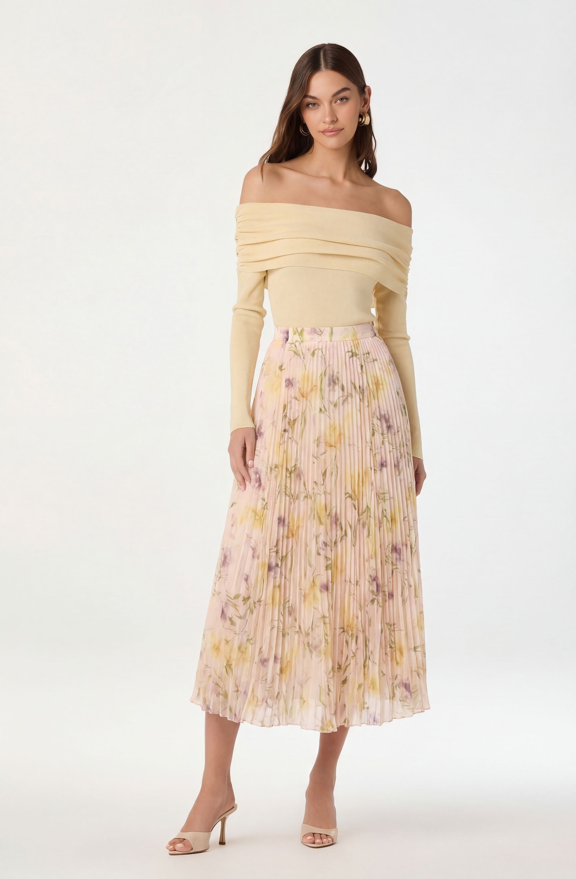 Fiori Pleated Maxi Skirt