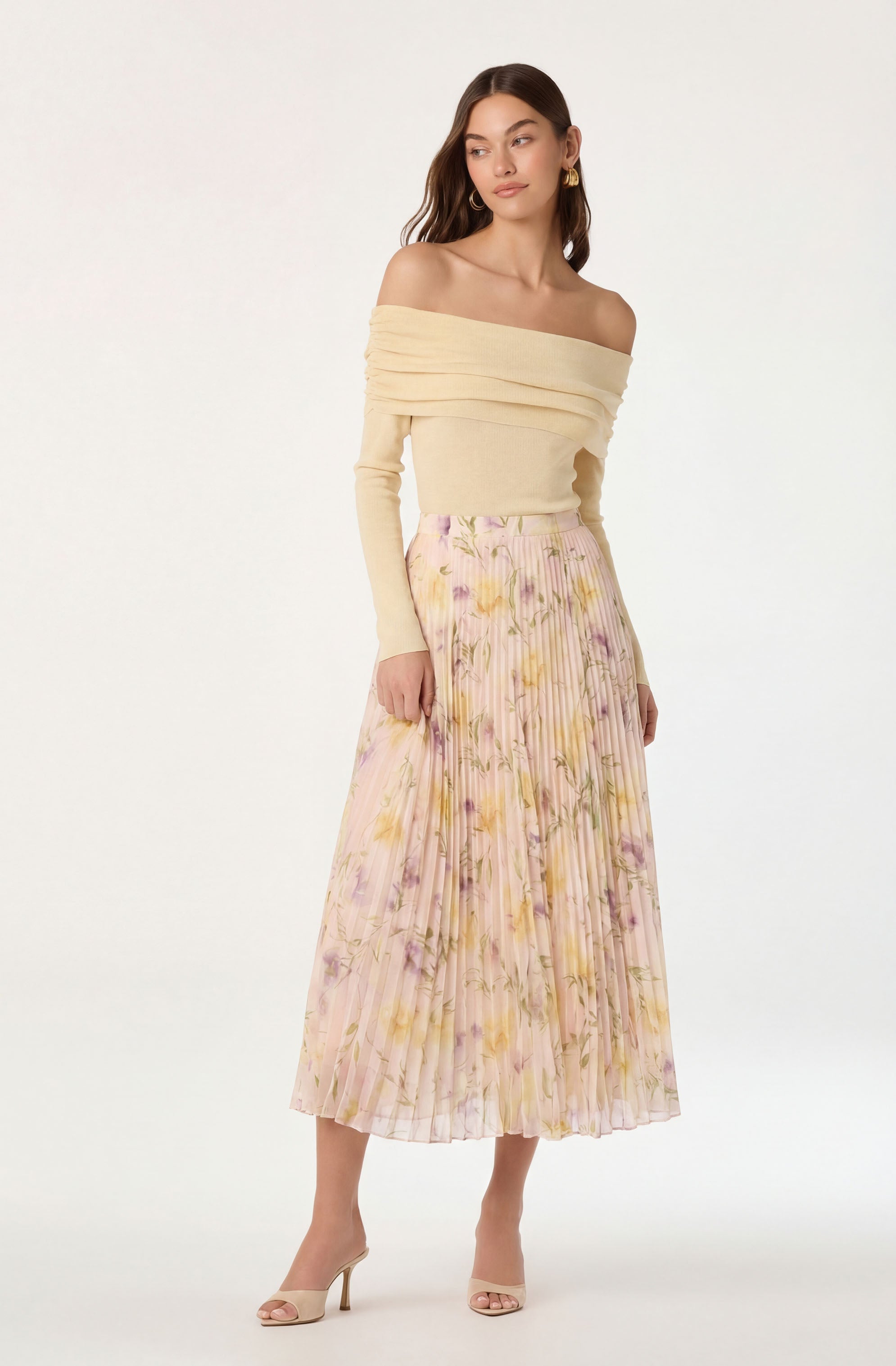 Fiori Pleated Maxi Skirt