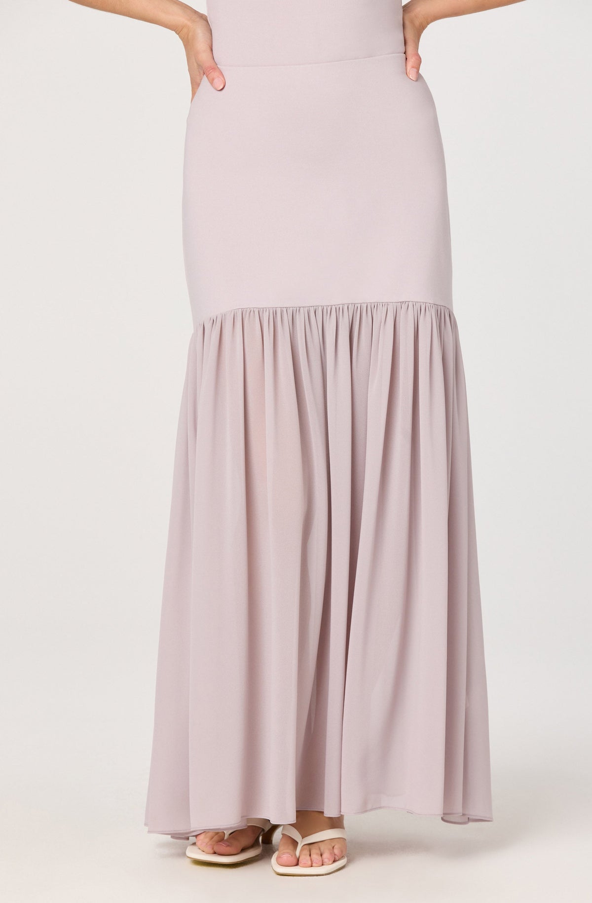 Aloyse Contrast Drop-Waist Maxi Skirt
