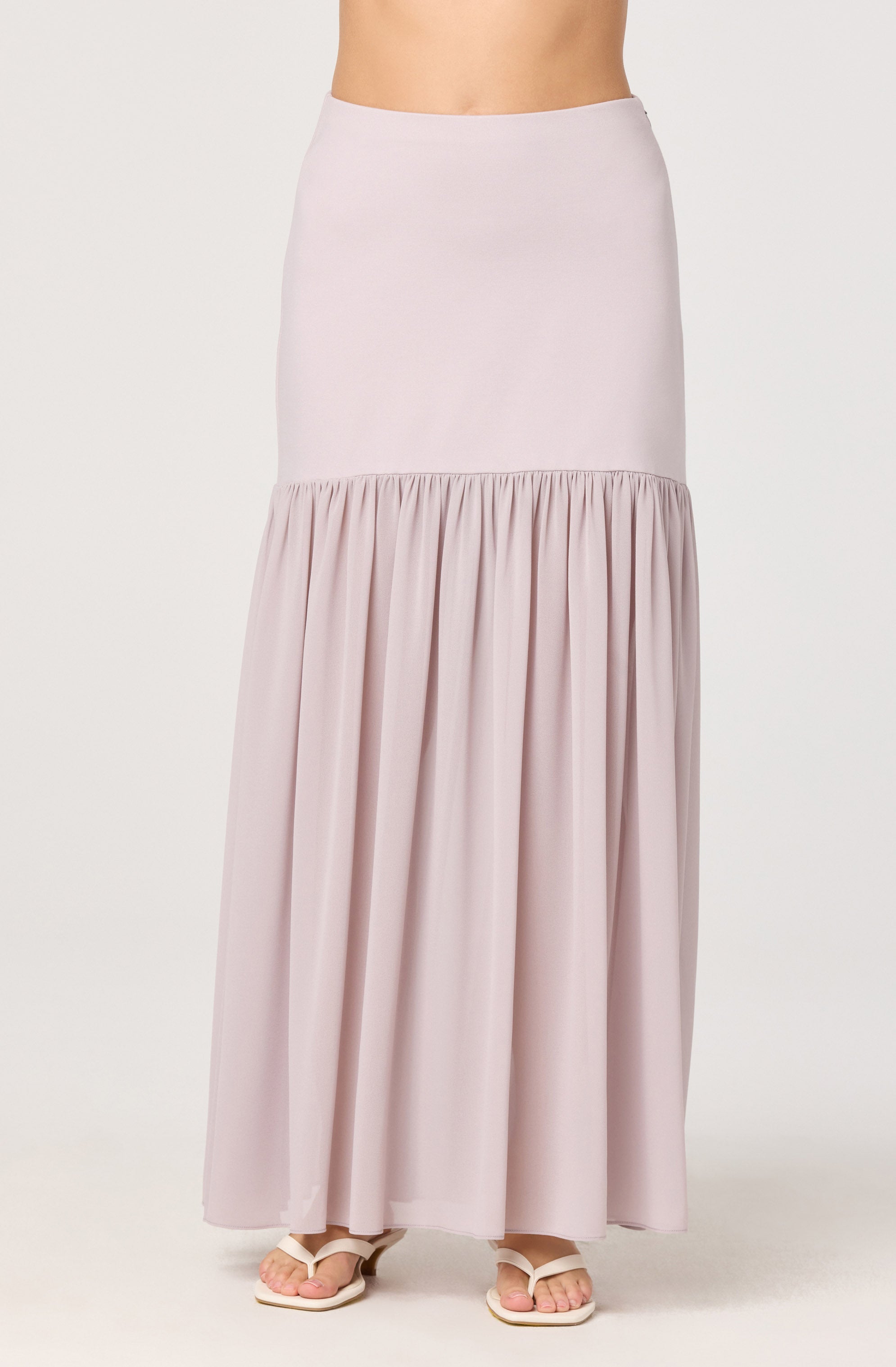 Aloyse Contrast Drop-Waist Maxi Skirt