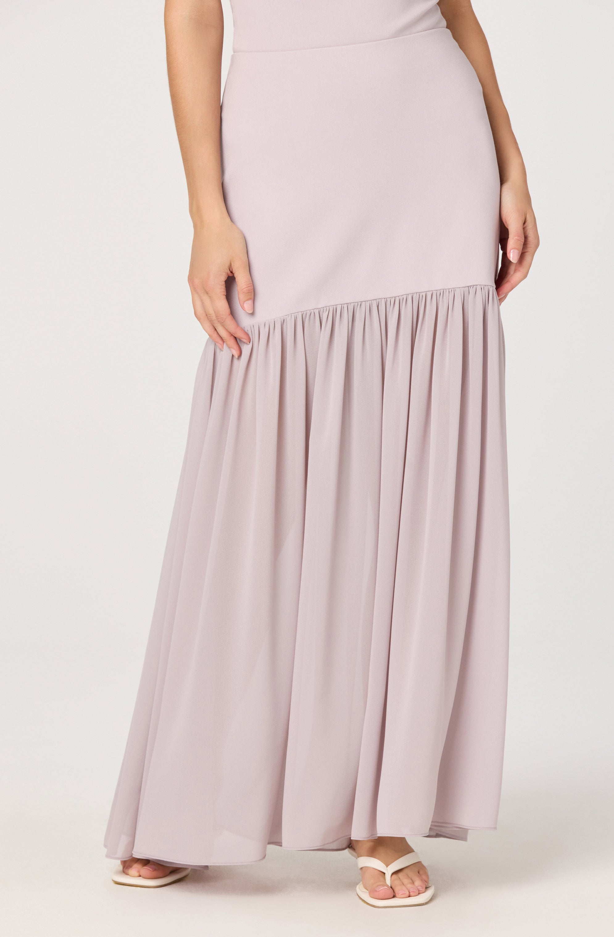 Aloyse Contrast Drop-Waist Maxi Skirt
