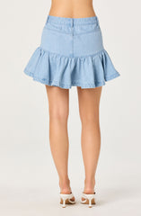 Ashli Denim Fit & Flare Mini Skirt