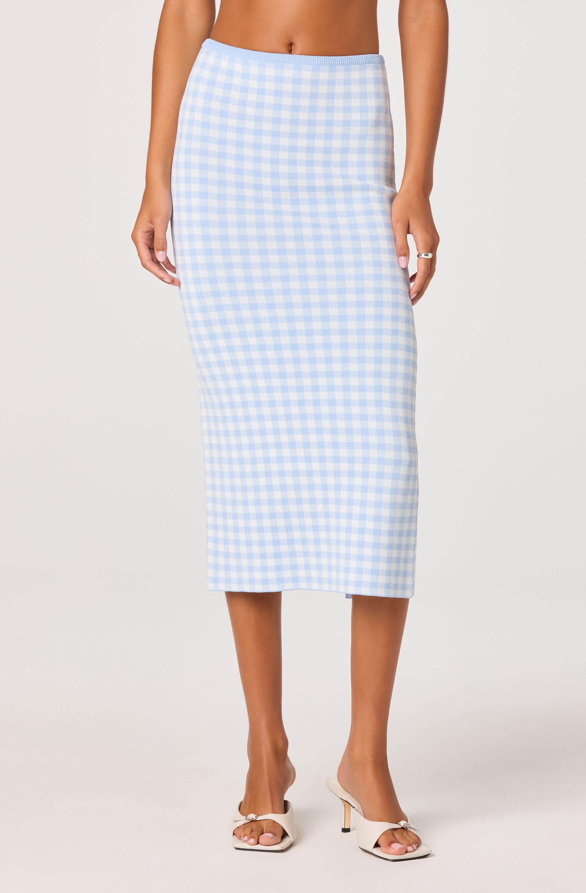 Babbett Gingham Sweater Midi Skirt
