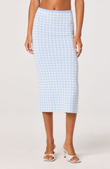 Babbett Gingham Sweater Midi Skirt