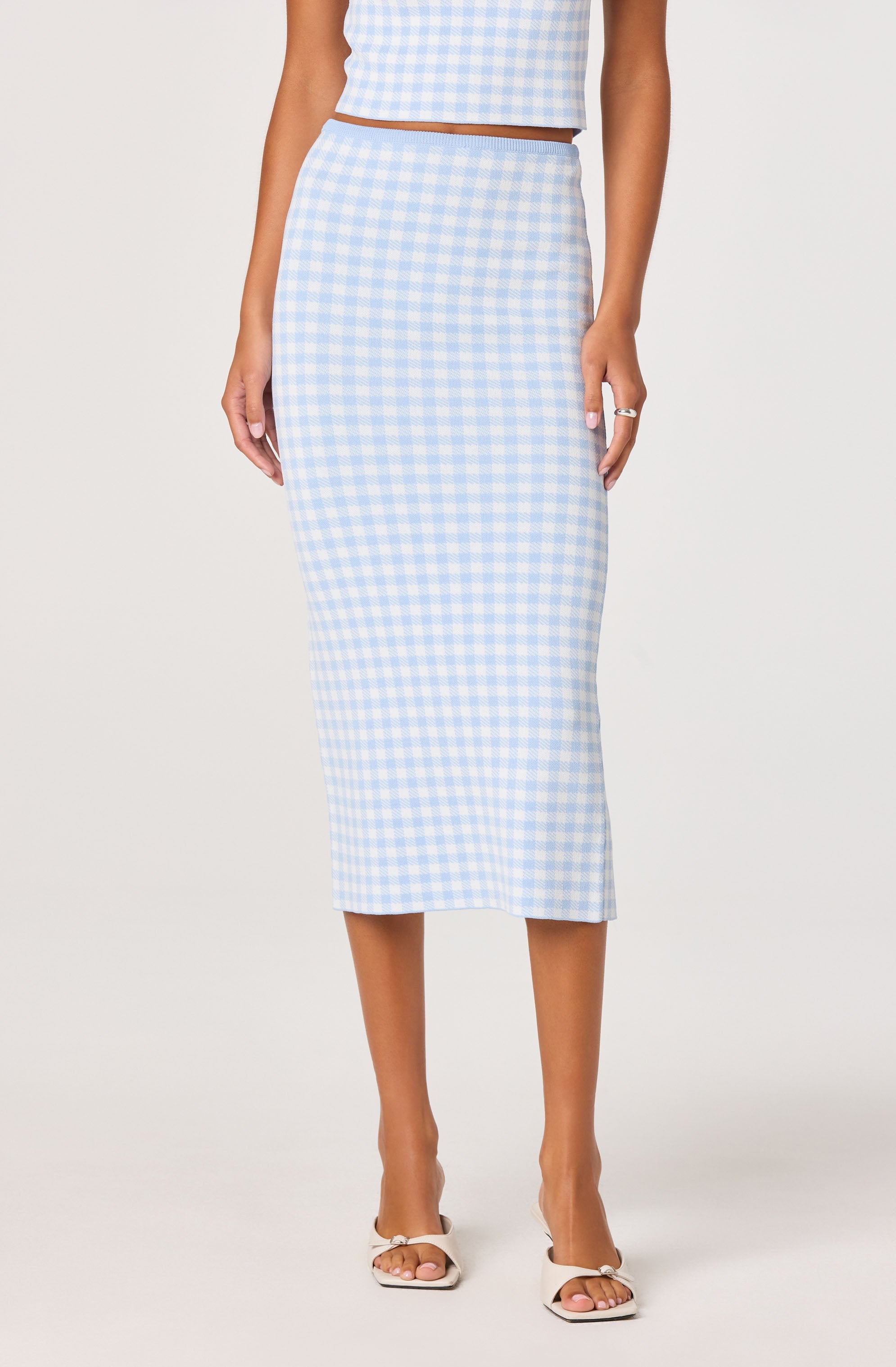 Babbett Gingham Sweater Midi Skirt
