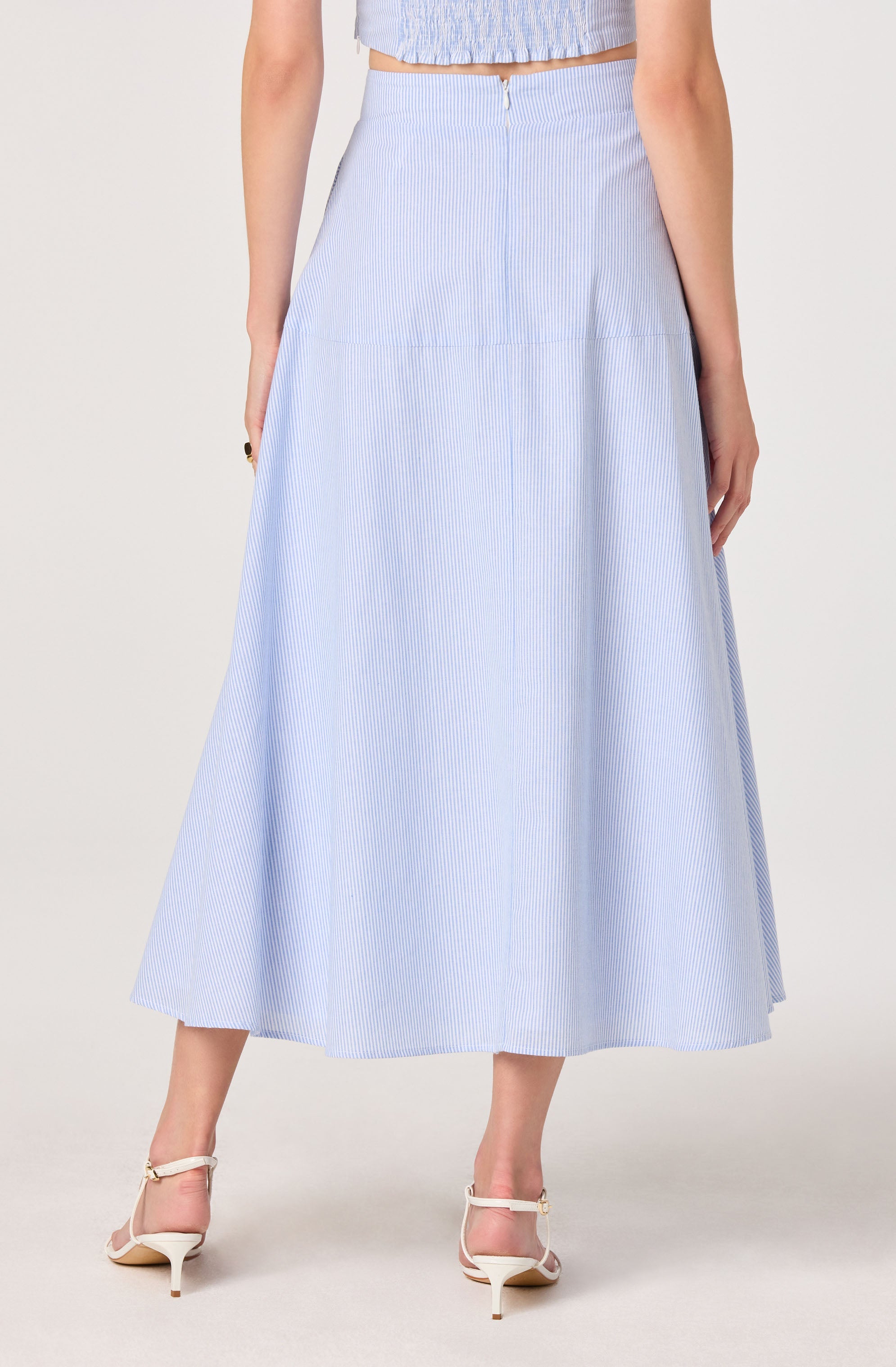 Azzura Striped Midi Skirt
