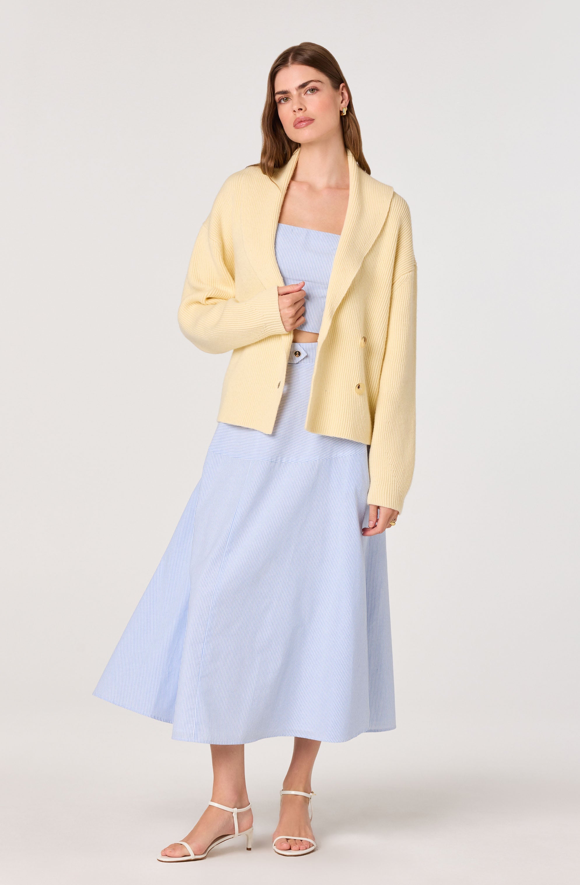 Azzura Striped Midi Skirt