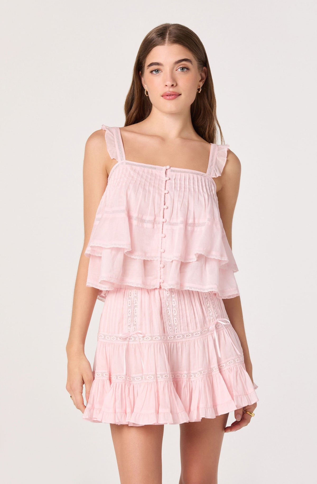 Delia Tiered Ruffle Mini Skirt