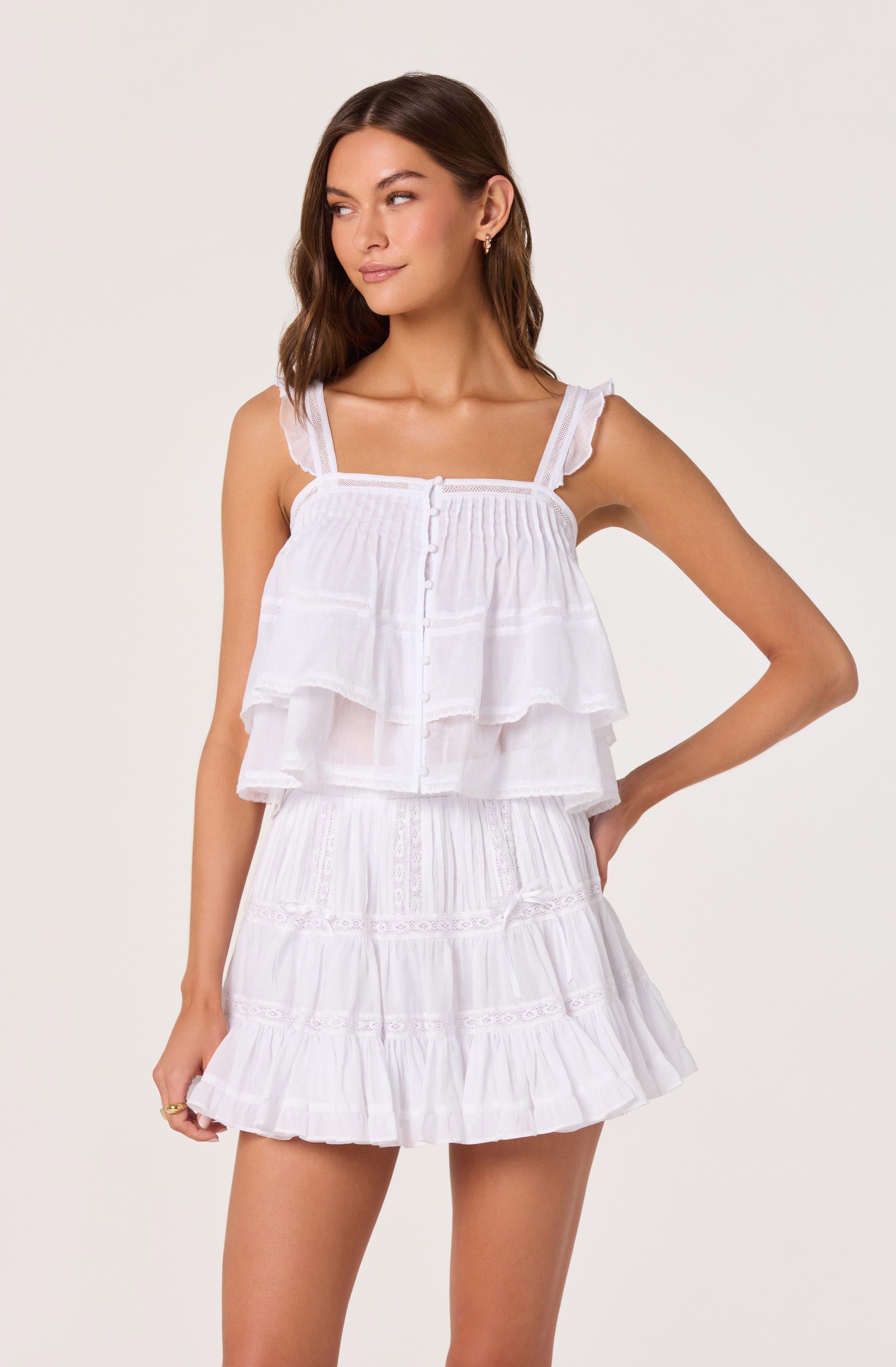 Delia Tiered Ruffle Mini Skirt