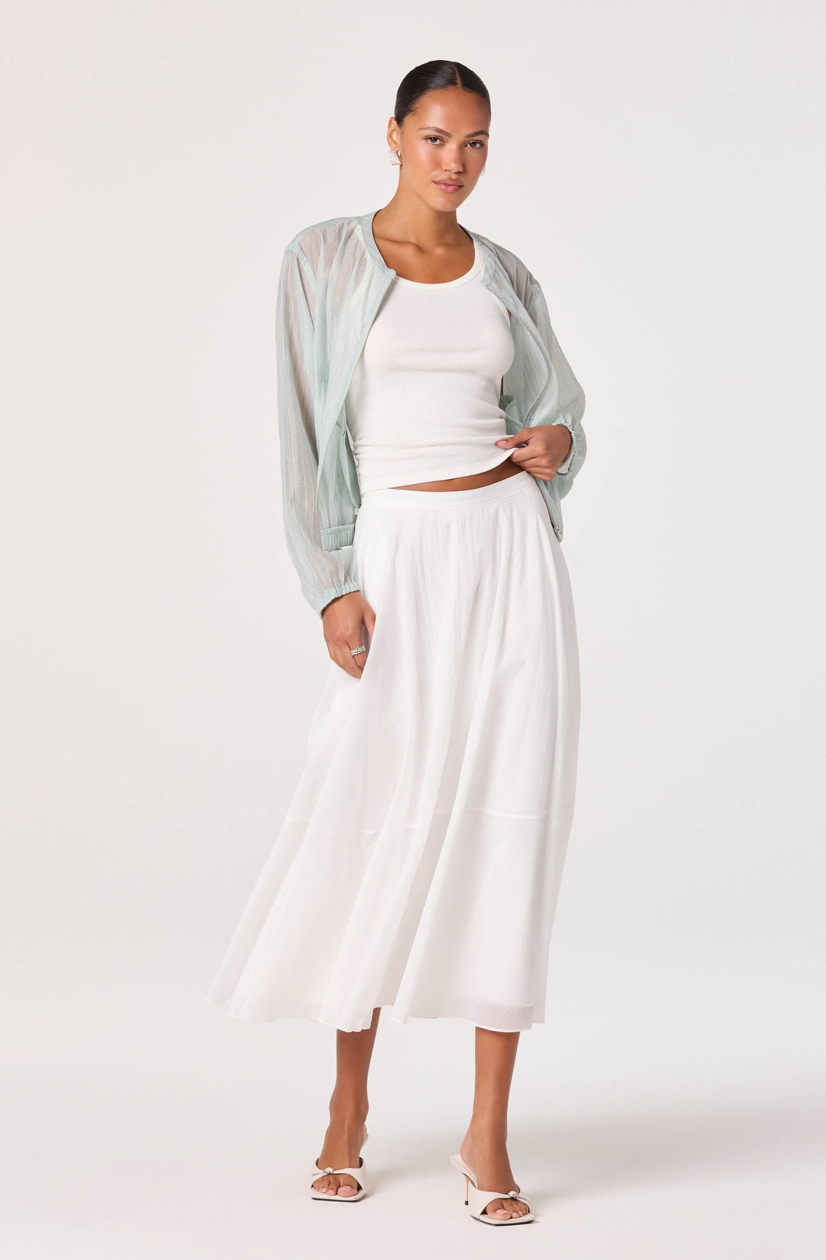 Grace Tiered A-Line Midi Skirt
