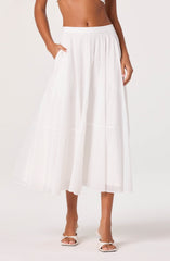 Grace Tiered A-Line Midi Skirt