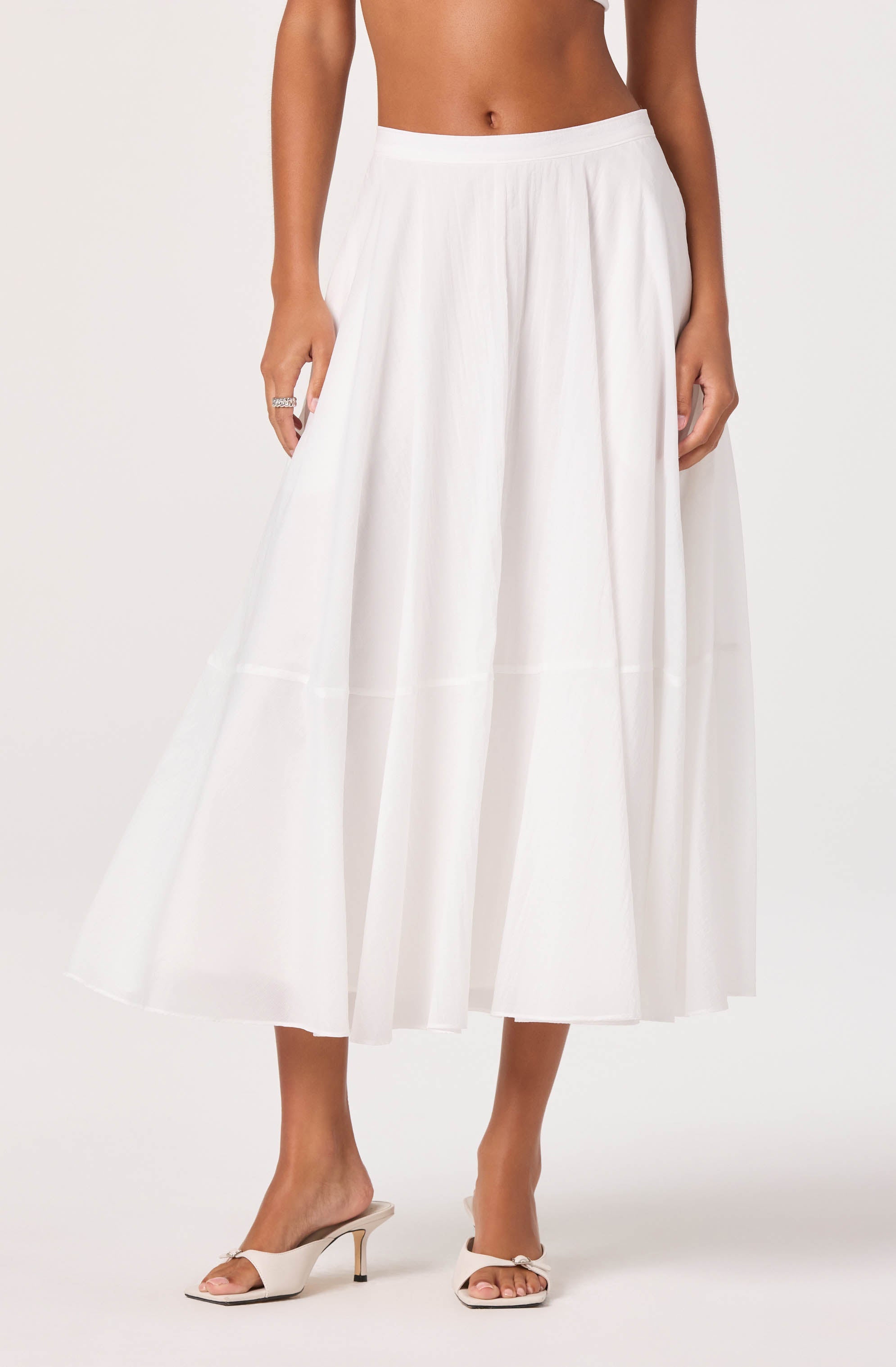 Grace Tiered A-Line Midi Skirt