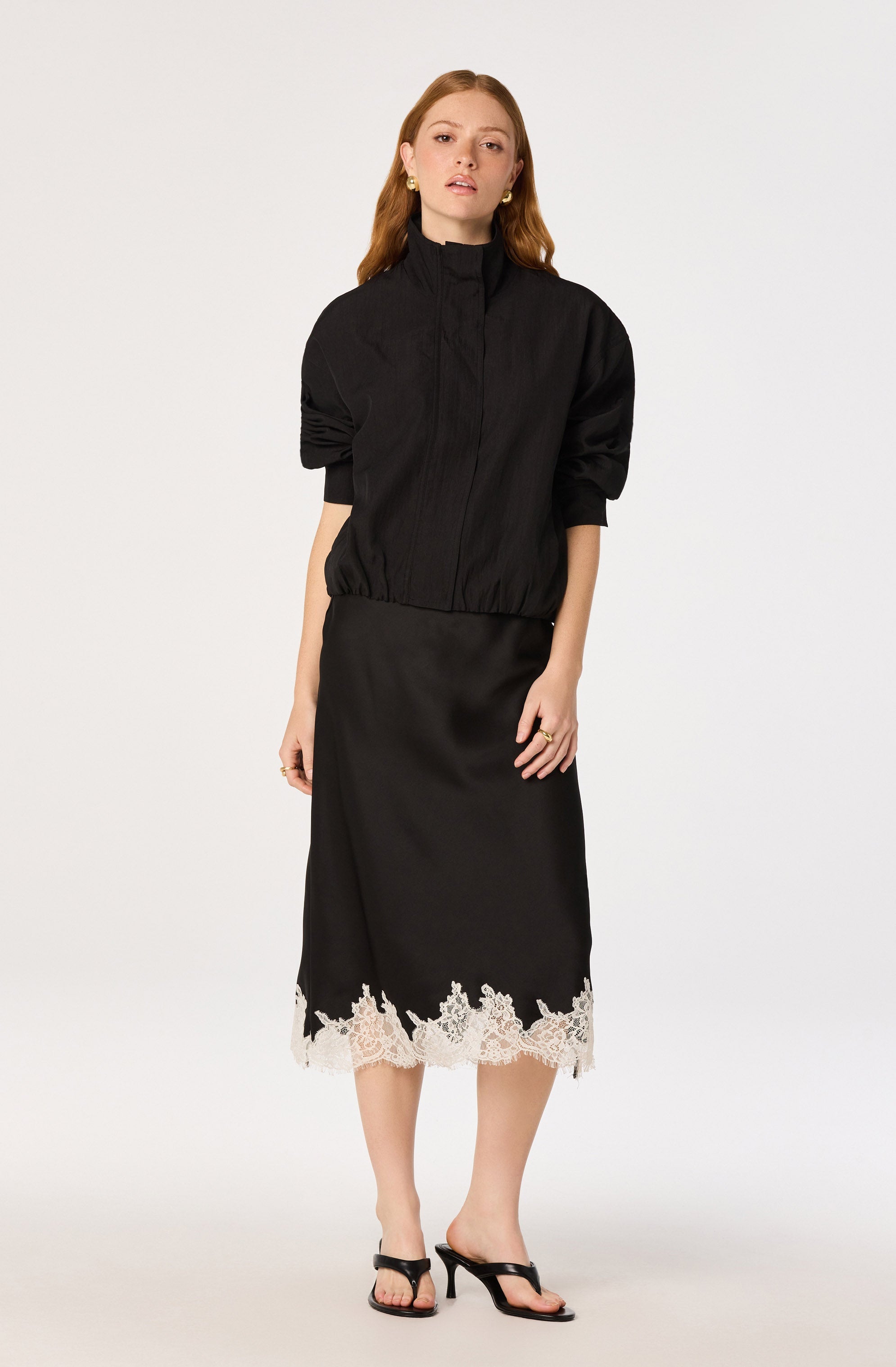 Blossom Lace Hem Midi Skirt