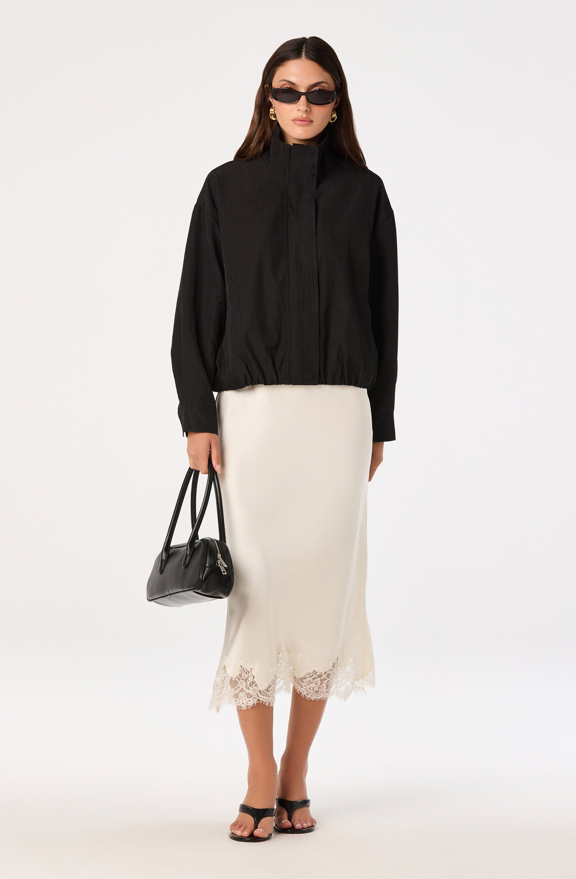 Blossom Lace Hem Midi Skirt