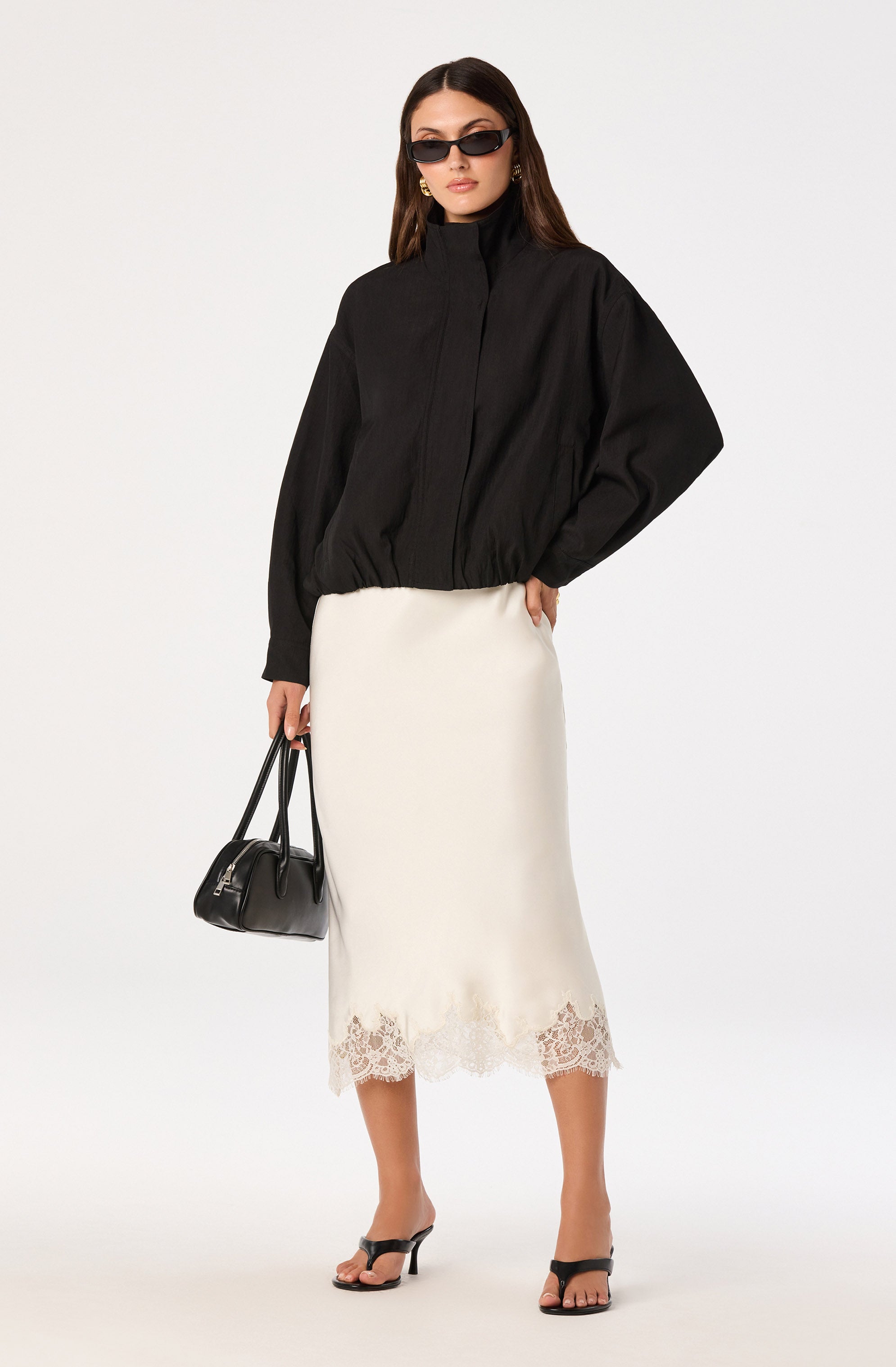 Blossom Lace Hem Midi Skirt